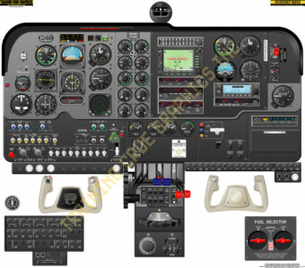 Beech Baron 58 Cockpit Poster