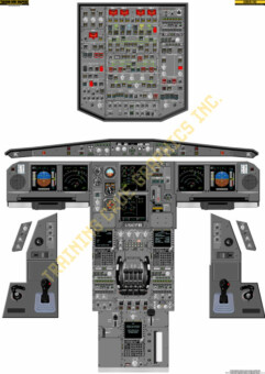 Airbus A340 cockpit poster