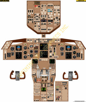 Boeing 757 cockpit poster