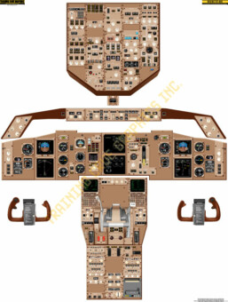 Boeing 767 cockpit poster