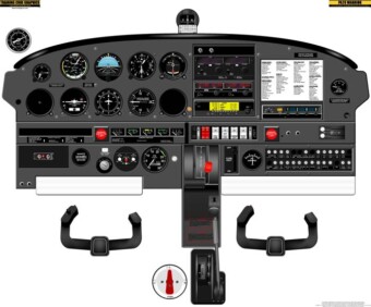 Piper Pa28 Warrior cockpit poster