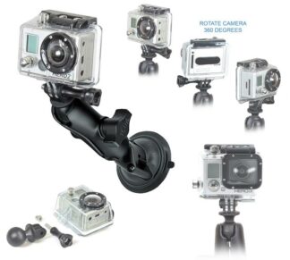 Twist Lock Suction Mount with 1" Ball GoPro® Hero Adapter