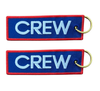 Key ring - Crew, white on blue