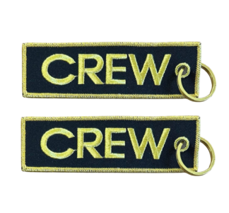 Key ring - Crew, gold on black
