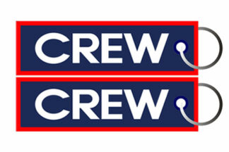 Key ring - Crew, white on blue