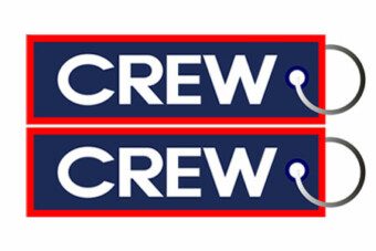 Key ring - Crew, white on blue