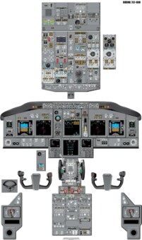 Boeing 737-800 cockpit poster