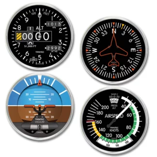 4-Piece Modern Panel Round Acrylic Coaster Set - 2010