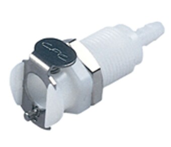Mountain High Fitting Bulkhead CPC plastic w/ck valve