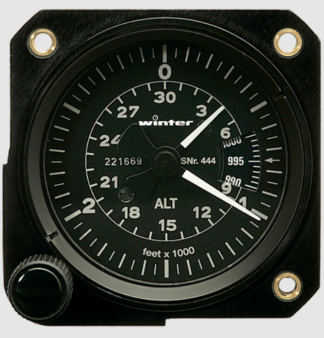 Winter 57mm 2-pointer 10,000m/30,000ft altimeter